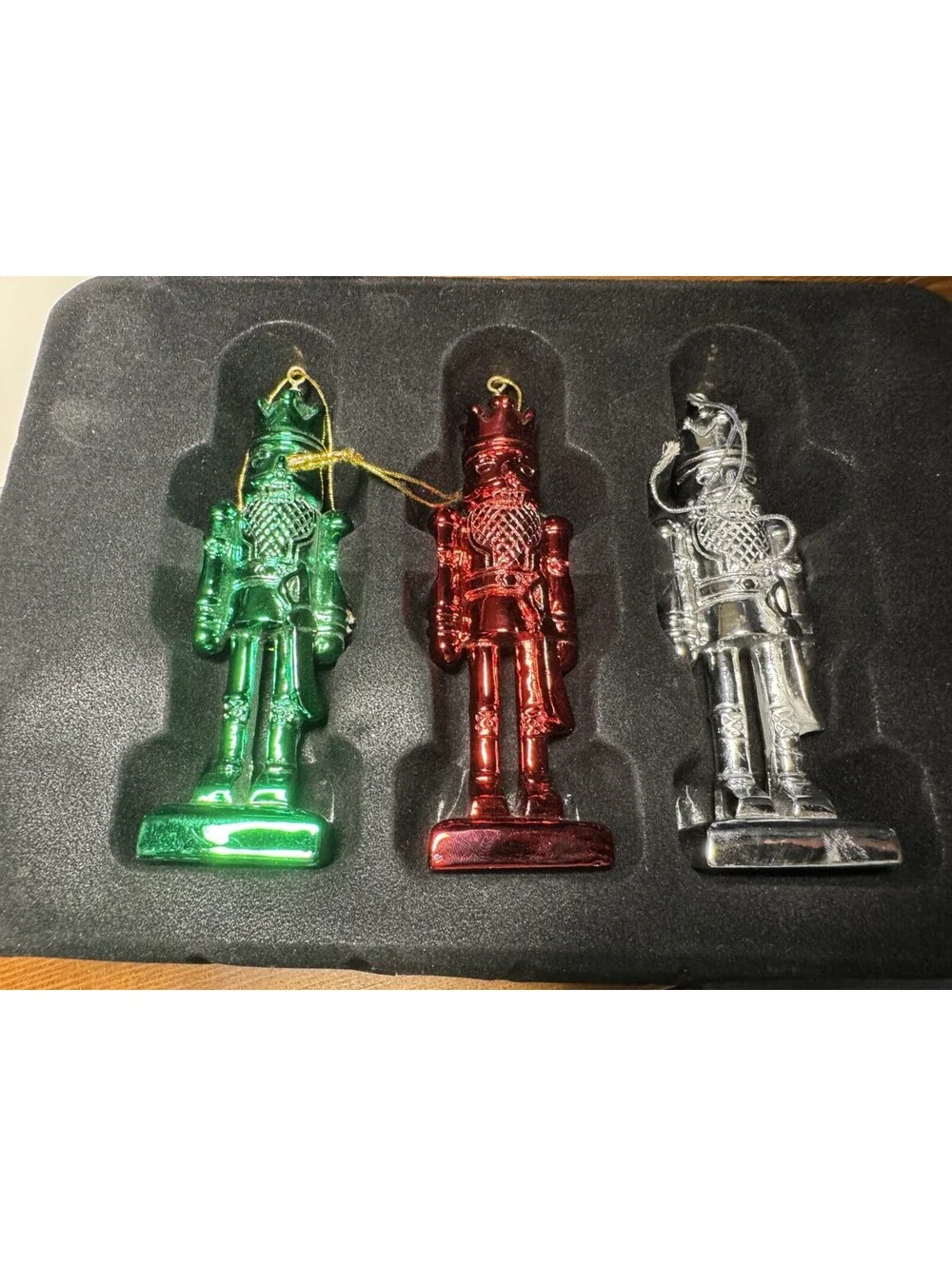 Trimsetter by Dillard's Santa’s Toy Bag Nutcracker set Of 3 Ornaments 4.75” READ